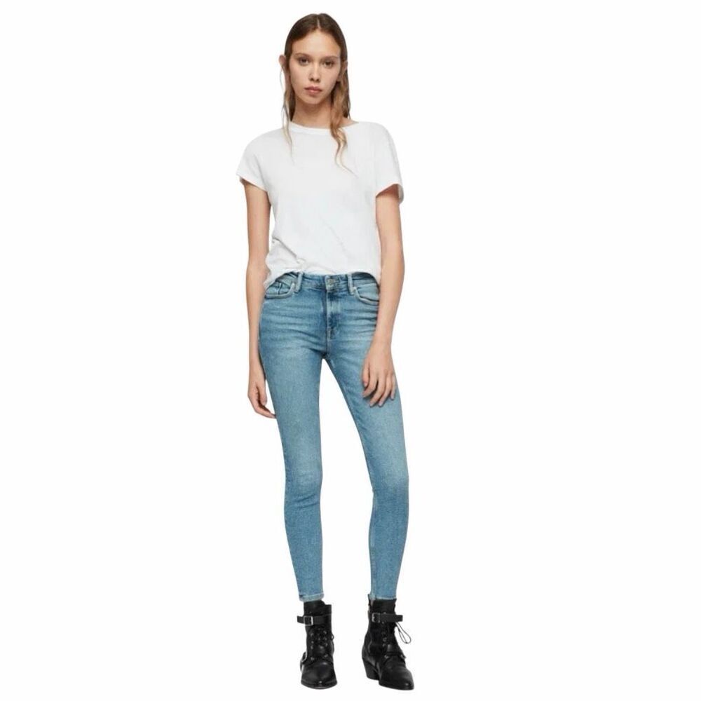 ALLSAINTS Grace‎ Cropped Zip Jeans Size 28